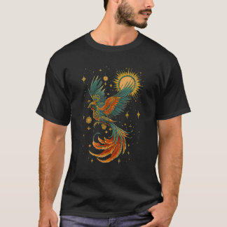 Vintage Himmelsästhetik Mystischer Phönixvogel  T-Shirt
