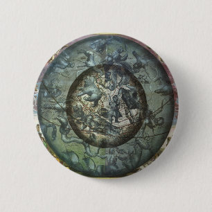 Vintage Himmelsastronomie der Nordkonstellation Button