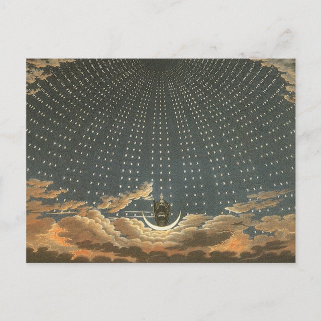 Vintage Himmelsastronomie, Königin der Nacht Postkarte (Vorderseite)