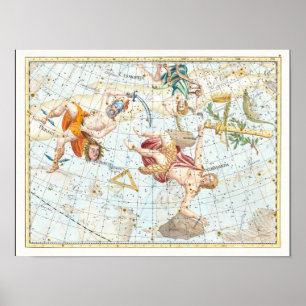 Vintage-Himmelsatlas Sternbilder Poster
