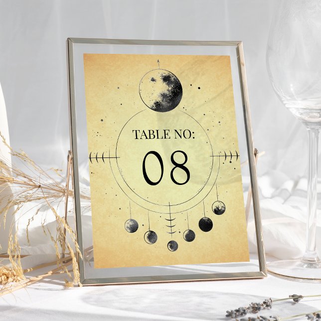 Vintage Himmelsblond-Phasen Hochzeit Tischnummer (Von Creator hochgeladen)