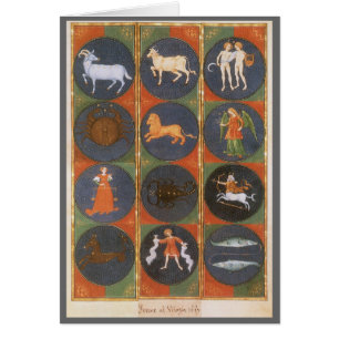 Vintage Himmelskarte, astrologische Zodiakarte, 14
