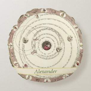 Vintage Himmelskarte Rundes Kissen