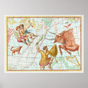 Vintage Himmelskarten Poster
