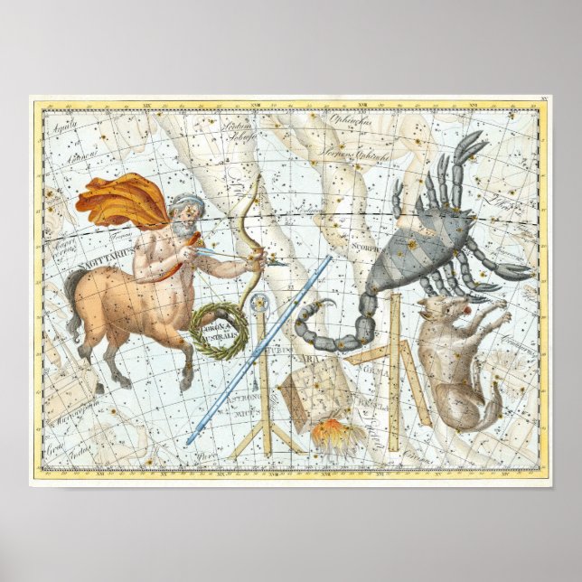 Vintage Himmelskonstellation Poster (Vorne)