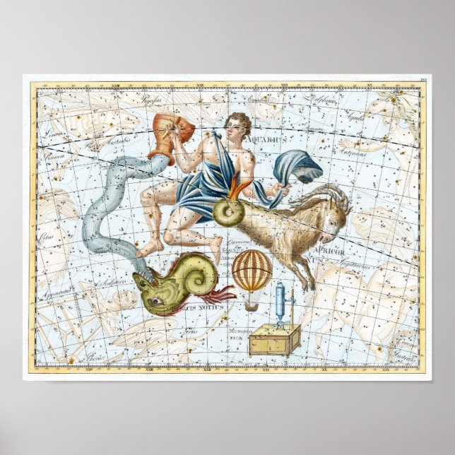 Vintage Himmelskonstellation Poster (Vorne)