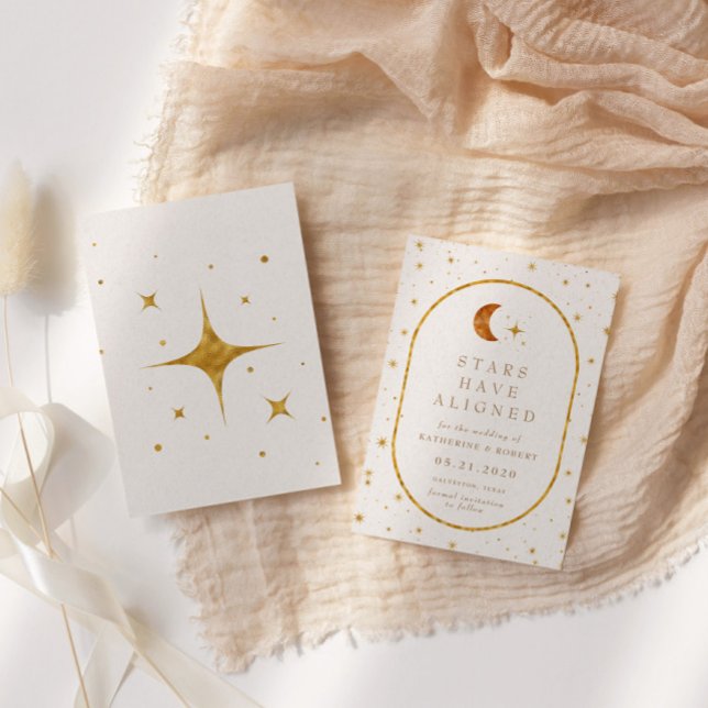 Vintage Himmelsmondstars Save the Date Einladung (Von Creator hochgeladen)