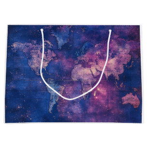 Vintage Himmelsweltkarte (10) Große Geschenktüte