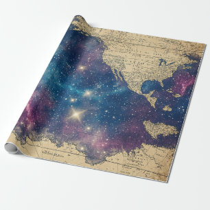 Vintage Himmelsweltkarte (6) Geschenkpapier