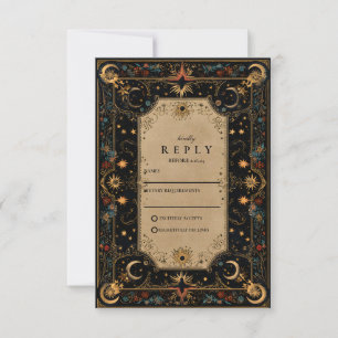 Vintage-Himmlische-Renaissance-Hochzeit RSVP Karte