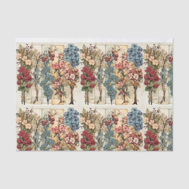 Vintage HintergrundCollage und Dekoupage Seidenpapier (Vorderseite)