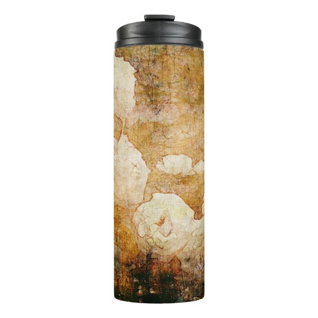 Vintage Hintergrundmit blumenbeschaffenheit Kunst Thermosbecher (Vorderseite)