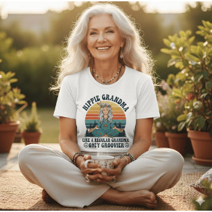 Vintage Hippie-Oma Groovier Retro-70er-Jahre-Sonne T-Shirt