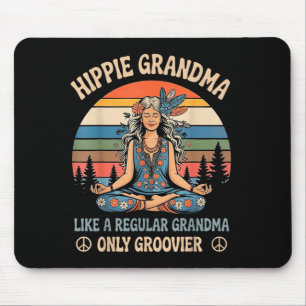 Vintage-Hippie-Oma wie eine normale Oma, nur Mousepad