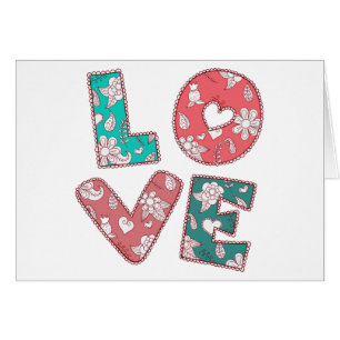 Vintage Hippy-Liebe Grün & Rosa, Rot-Blüte