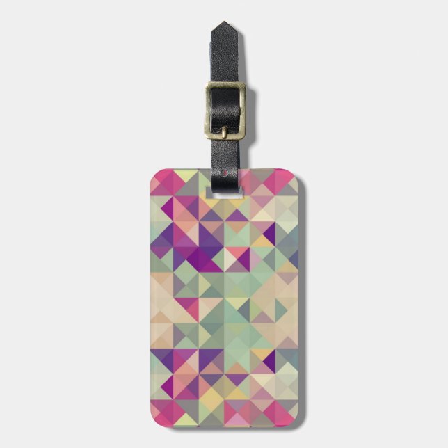 Vintage Hipster-geometrisches Muster Gepäckanhänger (Vorderseite vertikal)