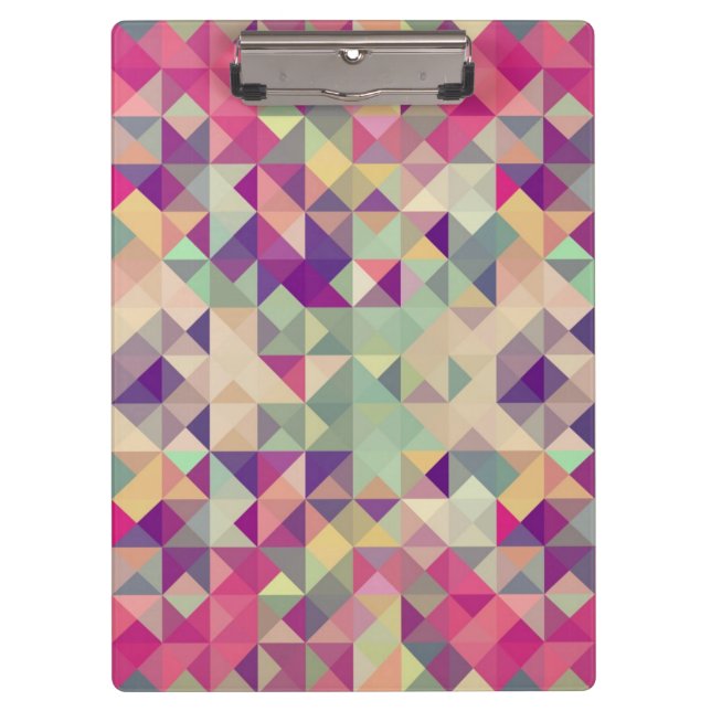 Vintage Hipster-geometrisches Muster Klemmbrett (Vorderseite)