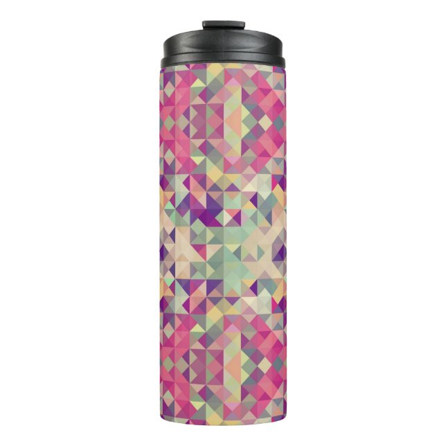 Vintage Hipster-geometrisches Muster Thermosbecher (Vorderseite)
