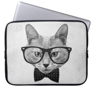 Vintage-Hipster-Katze Laptopschutzhülle