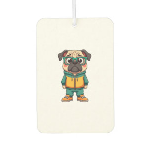 Vintage-Hipster-Mops-Cartoon-Streetwear-Grafik Autolufterfrischer