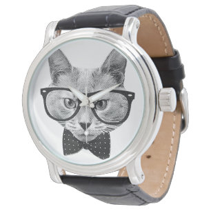 Vintage Hipsterkatze Armbanduhr