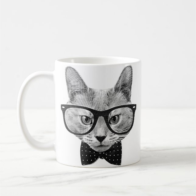Vintage Hipsterkatze Kaffeetasse (Links)