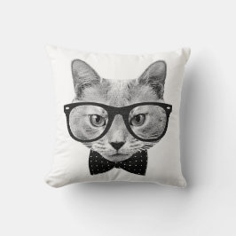 Vintage Hipsterkatze Kissen