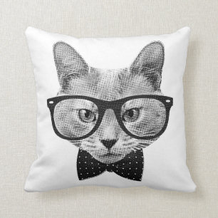 Vintage Hipsterkatze Kissen