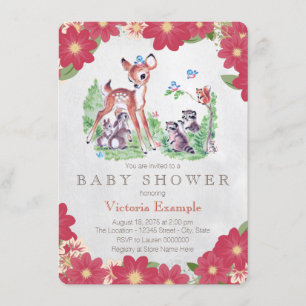 Vintage-Hirsch-Baby-Party Einladung