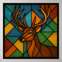 Vintage-Hirsch-Tiffany-Stil-Buntglas-Design
