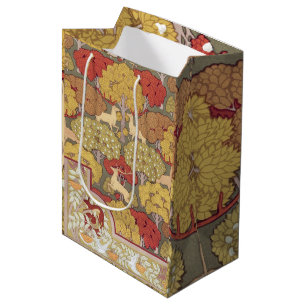 Vintage Hirsch Wald Sage Grün Muster Mittlere Geschenktüte