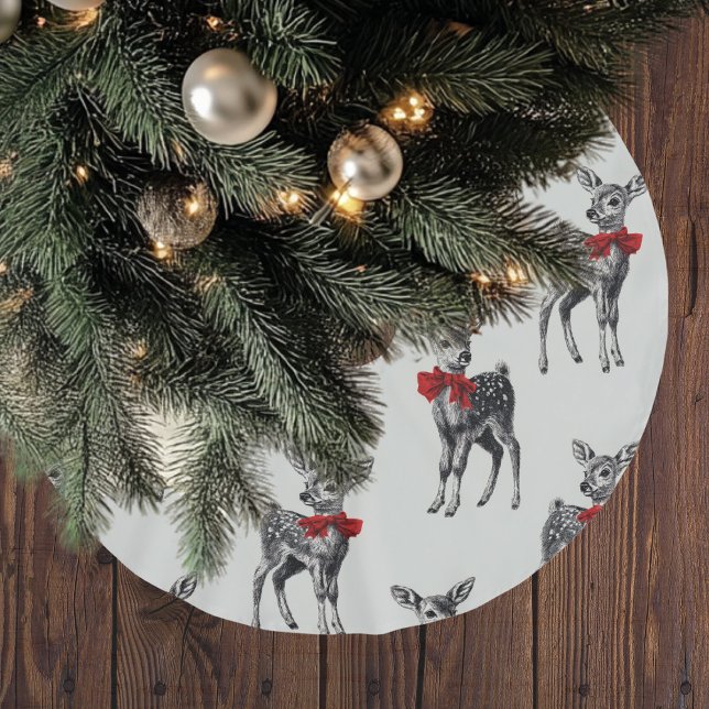 Vintage-Hirsch-Weihnachten Polyester Weihnachtsbaumdecke (Von Creator hochgeladen)