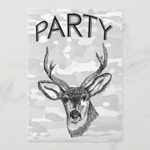 Vintage-Hirschjagd-Grafik Einladung