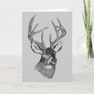 Vintage-Hirschkunst-Grafik Karte