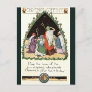 Vintage Hirten in Bethlehem Weihnachten beobachten Postkarte