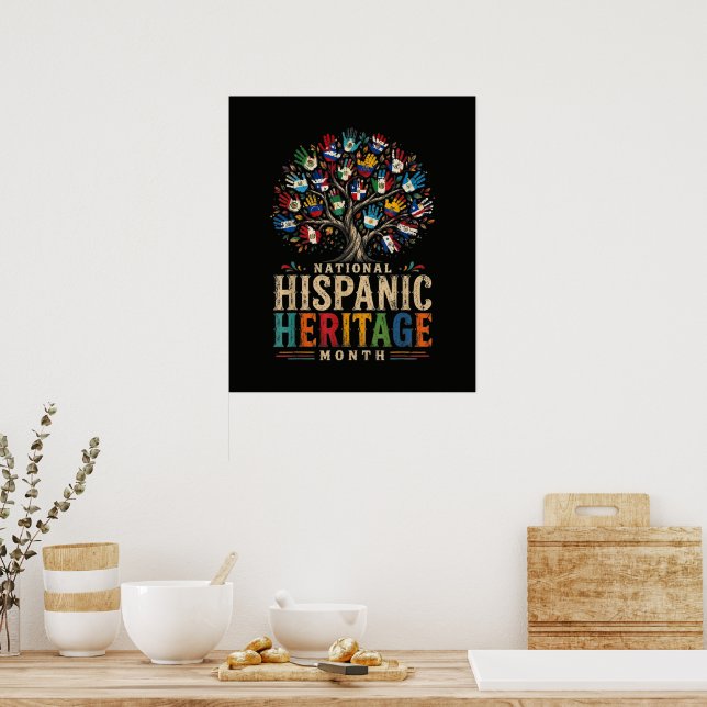 Vintage Hispanic Heritage Month Tree of Unity Poster (Küche)