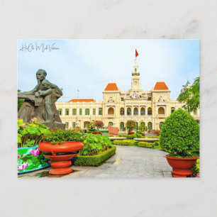 Vintage Ho-Chi-Minh-Stadt Vietnam Reise Aquarell Postkarte