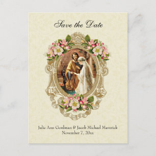 Vintage Hochzeit Ankündigungspostkarte