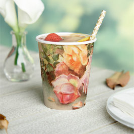 Vintage Hochzeit, antike Rose Blume Stillleben Pappbecher