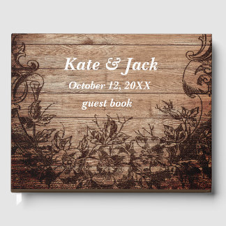 Vintage Hochzeit aus Holz Gästebuch