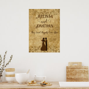 Vintage Hochzeit Brauerei glücklich immer wieder Poster