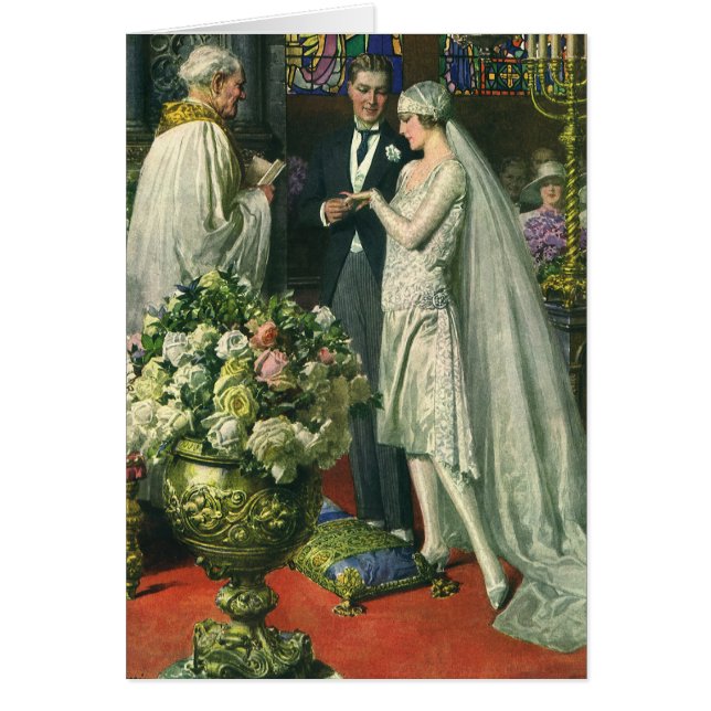 Vintage Hochzeit, Braut und Bräutigam mit Menorah (Vorne)