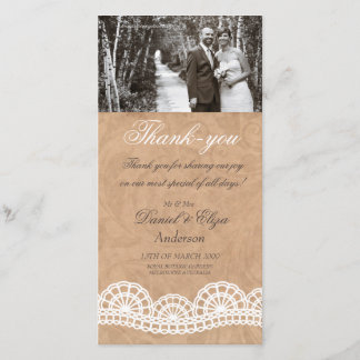 Vintage Hochzeit Danke Fotokarte