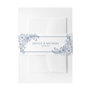 Vintage Hochzeit der blauen Blumen Einladungsbanderole