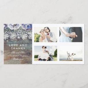 Vintage Hochzeit der Blauen Flora Vielen Dank Dankeskarte