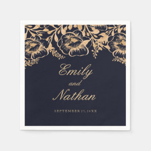 Vintage Hochzeit der Goldmedaille Serviette