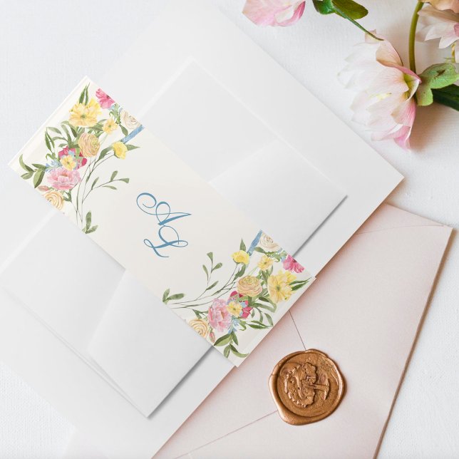 Vintage Hochzeit des blauen Wappen Einladungsbanderole (Von Creator hochgeladen)