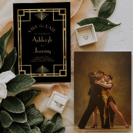 Vintage Hochzeit des Deko Black Gold Foto aus den  Save The Date