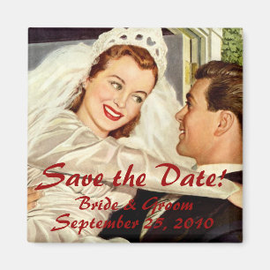 Vintage Hochzeit einer neu verheirateten Braut - d Magnet