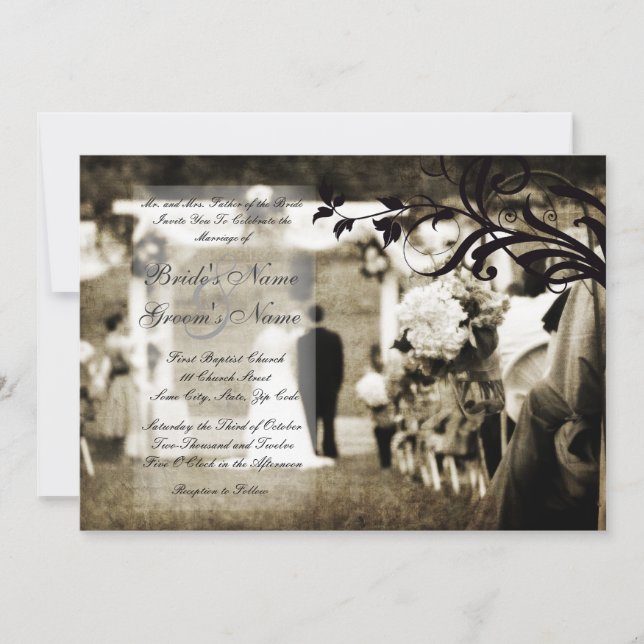 Vintage Hochzeit Einladung (Vorderseite)